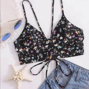 Floral bikini top